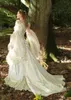 2022 Vintage Gothic Brautkleider Prinzessin Korsett Rücken Langarm Garten Hochzeitskleid Keltische Renaissance Cosplay Boho Brautkleider