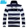 Men Stripe Polo Shirt Cotton Long Sleeve Shirt Spring Autumn Embroidery Warm Casual Fashion Polo Shirt Men 220402