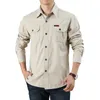 Spring Autumn Denim Men Shirts Long Sleeve 100% Cotton Camiseta Masculina Army Military Casual Size S-4XL 5XL 6XL 220401