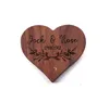 Wooden Jewelry Storage Boxes Blank DIY Engraving Wedding Retro Heart Shaped Ring Box Creative Gift Packaging Supplies RRB15252