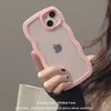 Clear Wave Border Phone Case Candy Color Transparent Soft TPU for iPhone 14 Pro Max 12 13 X XR XSファッショナブルな新鮮なシリコン2 in 1バックカバー