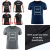 Erkekler Hızlı Kuru Polyester Kısa Kollu T-Shirt Toplu Özel Baskı Nefes alabilen Mürettebat Boyun Top 4xl Y220606