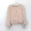 2022 NYA VINTER RACCON FUR JACKETS KVINNA PEADING SEBREDS VARM KVINNA KNIT PUS CAPE TASSEL ÖVERSILLA REAL PUR ROCKS LADY TRENDY T220810