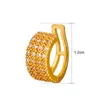 Gold Color Ear Cuff Clip for Women Fake No Piercing C Shape Geometric Rhinestone Earcuff Clips Jewelry