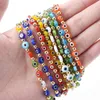 10Pcs Fashion Colorful Turkish Eyes Charm Bracelets Resin Beads Bracelet For Women Girls Elastic Handmade Jewelry
