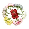 Couronnes De Fleurs Décoratives 12-60pcs Petites Roses De Thé Artificielles Pour La Décoration De Mariage DIY Guirlande De Mariée Bouquet Artisanat Guirlande De Noël