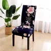 Stol täcker 50 Flower Printing Spandex Stretch Dining Wedding Party Protector Cover borttagbar tvättbar slipcover -sittplats Coverchair