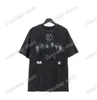 22ss Hombres Mujeres Diseñadores Camisetas Camiseta Letra Música DESTRUIDA Tie Dye Algodón Manga corta Cuello redondo Streetwear Xinxinbuy Negro Gris289x