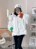 ダウンコットンジャケットの女性ファッションニットレターステッチホワイトアヒルダウン濃厚な暖かいジャケット女性冬の服l220730