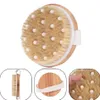 Sublimation PPR Soft Bead Bathes Brush Round Head Handleless Comfortable Baths Back Brushs Lotus Wood With Massage Beads Essential Oil Bath Brush