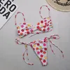 Women's Swimwear Sexy Bikini Set Triangle Backless Flower Swimming Suit For Woman 2 Piece Sets Cute Lace Up Small Fresh Spring SuitWomen's