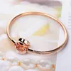 925 Sterling Silver Rose Gold Plated Armband Sparkling Crown O Chain Fashion Armband Fits For European P Armelets289a1009611