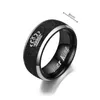 Classic King Rings Men Women Black Perlite Ore Queen Ring Fashion Designer Titanium Steel Jewelry Lovers Gifts for Couple