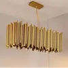 Pendant Lamps North Europe Postmodern Living Room Dining Villa Exhibition Hall Project Aluminum Tube ChandelierPendant