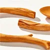 Creative Design Coffee Stirring Spoon Branch Form Long Handle Scoop Japanese Style Beech Spoons High Quality Table Seary 369 D3