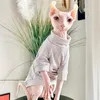 Pamuk sfenks kedi köpek kıyafetleri küçük köpek tüysüz kedi sweatshirt giyim şeritli evcil hayvan kostüm yavru kedi tulumları sonbahar kış 0622