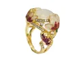 Neuer Stil Franc Opal bemalte Steine Ringe Europäische und amerikanische beliebte Blumenpartydekorationen Großhandel
