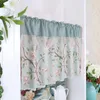 Curtain & Drapes Pastoral Style Short Rod Pocket Window Curtains Living Room Kitchen Entrance Dustproof Cabinet Half-curtain