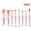 New 8pcs/lot Mini Makeup Brushes with Matte Portable Soft Hair Makeup Brush Set with Bag Beauty Tools