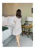 Plus Size Kleider Frauen Sommer Koreanische Spitze Puppe Kragen Hohe Taille Slim Fit Kleid