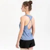 Lu Yoga kläder kortärmad fitness sportkläder lös front rynkad elastisk snabbtorkande t-shirt kortärmad skjorta