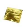 Gold Colroed Resealable Zip Lock 7.5x6.3cm Aluminum Foil Packing Bag Flat Self Seal Mylar Food Packaging Pouches 500pcs/lot