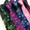 Bow Ties Luxury Silk jacquard tissage Tie noire verte 8cm cou de floral pour hommes