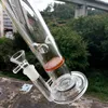 14-calowy Typ prosty Wyczyść szklane Water Bong Hookh z brązowym filtrami o strukturze plastra miodu Olejek Dab Rigs Dyma