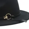Basker kvinnor män ull fedora hatt med mode band gentleman elegant lady vinter höst bred brim jazz gudfar sombrero capberets wend22