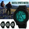 Armbanduhren 1pc Sportuhren LED-Bildschirm Digital Silikonband Wasserdichter Wecker für Outdoor-Laufen Multifunktions-ModeuhrenWris