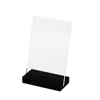 105 * 70mm Akryl L Form Pris Tag Etikett Display Stativ Snedställd Counter Top Sign Stand Plastic Promotion Paper Name Card Holder