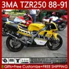 Fairings Kit For YAMAHA TZR-250 TZR250 TZR 250 R RS RR 88 89 90 91 ABS Bodywork 115No.42 YPVS 3MA TZR250R Light yellow TZR250RR 1988 1989 1990 1991 TZR250-R 88-91 MOTO Body