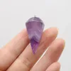 ペンダントネックレス天然石アメジストペンダントさまざまな形状チャーム用の紫色のクリスタルジュエリーを作るdiy女性ネックレスイヤリングクラフト