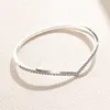 Игристый браслет Wishbone Bangle Аутентичные стерлингового серебра 925 CZ с бриллиантами Женские свадебные украшения с оригинальной коробкой для браслетов Pandora