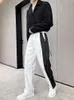 Men's Suits & Blazers Casual Men's Solid Color Pants Striped Oblique Belt Decoration Korean Style 2022 Fashionable Simple Loose Versatil