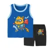 Kids Baby Boys Girls Vest Set Summer Cute Cartoon Top Shorts Pants Clothes Children Pajamas Clothing s 220507