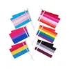 Rainbow Pride Flag Small Mini Hand Held Banner Stick Gay LGBT Party Decorations Supplies For Parades Festival DHL F060701