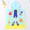 Kinderen met een kap met de kap Badhanddoek Cartoon Gedrukt Super absorberende kinderen 1-6 jaar Pool Bad Swim Coverups Poncho Cape