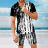 Survêtements pour hommes Mode Hawaiian Hommes Imprimer Ensemble 2022 Summer Manches courtes Bouton Chemise Beach Shorts Streetwear Casual Mens Costume 2 piècesMen's