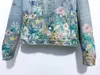 2022秋の新しいメンズデザイナーの飛散の花の印刷デニムジャケット〜米国のサイズのジャケット〜新しいファッションデザイナーの高品質のジャケット