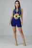 Dames jumpsuits dames rompers zomer 2022 dames sexy playsuit shorts buckle holle out mouwloze vrouwelijke bodycon fitness