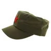 Cappellini con sfera 1 pezzo cappelli piatti casual regolabili in tessuto di cotone moda stella rossa unisex retrò berretto militare cinese regali