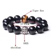 Brins de perles Pixiu Feng Shui cadeau bracelet obsidienne oeil de tigre pour homme et femme fait à la main bonne amulette porte-bonheur bijoux perlés Lars22