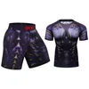 Męskie dresy wysokiej jakości Wysokiej jakości męskie zestawy MMA w 3D moda Jiu Jitsu Tracksuit Gym Rashguard i Kixbox Shortsmen's