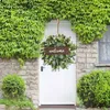 Decorative Flowers & Wreaths Green Eucalyptus Wreath With Welcome Sign Artificial Spring Summer Greenery For Front Door Wall De R8m8Decorati