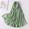 2022 Muslim Lace Hijab Bubble Chiffon Lenfon Women Women Color Color Shawls Hijabs Banda da cabeça Islâmica Limpa de turbante Fouard