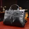 Briefcases Fashion Designer Leather Messenger Briefcase Men's Business Bags Computer 2022 Male HandBagsBriefcases