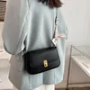 Sacs à bandoulière Mode Cuir Pu Sac Street Tendance Messenger Personnalité Bague Chaîne Selle Femme Fille