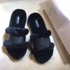 Bästa Lås det Flat Slipper Mule Slides Kvinnor Flip-Flop Real Calfskin Skriv ut Plattform Skor Vinter Inomhus Varma Princetown Läder Slipper No44