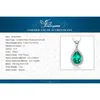 SmyckenPalace Pear Simulated Nano Emerald 925 Sterling Silver Pendant Gemstone Statement Halsband Kvinnor utan kedja